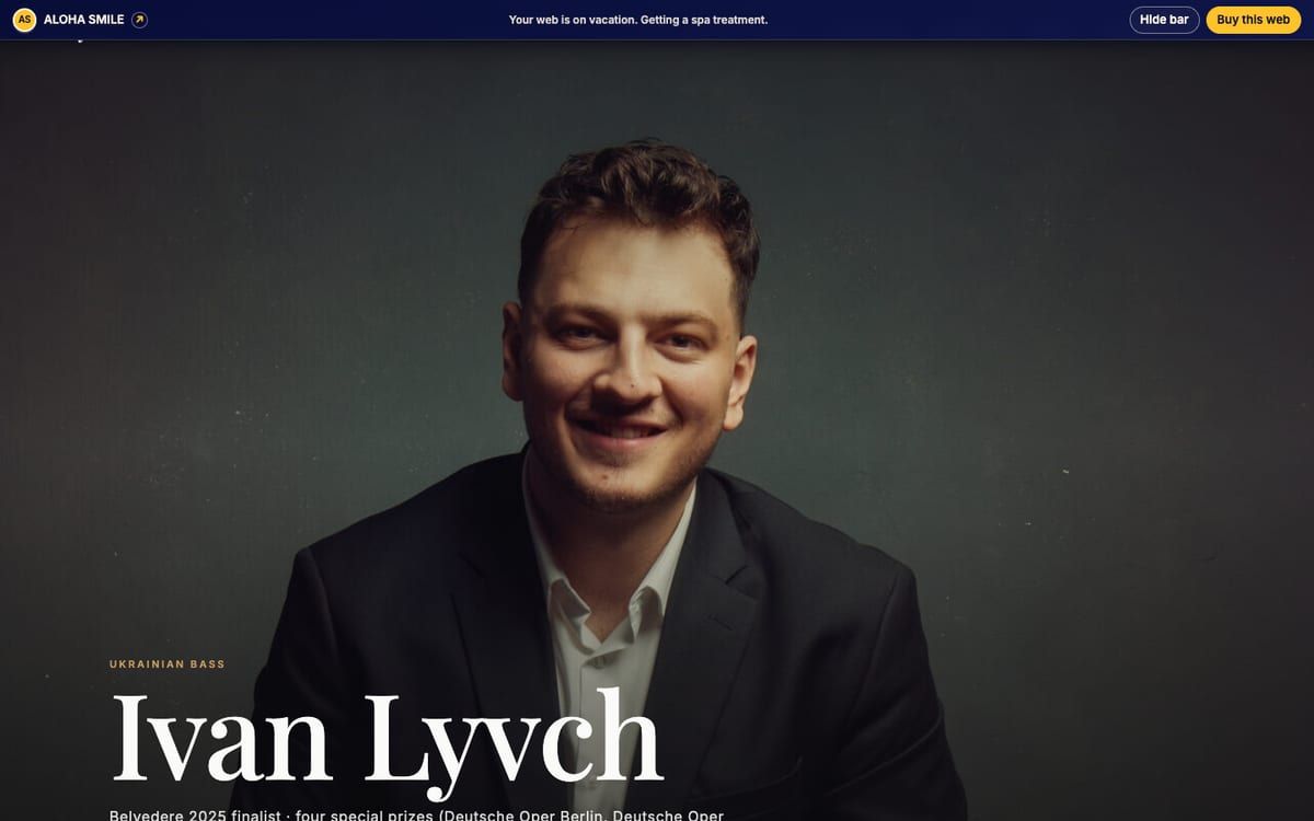 Screenshot portfóliového webu Ivan Lyvch.